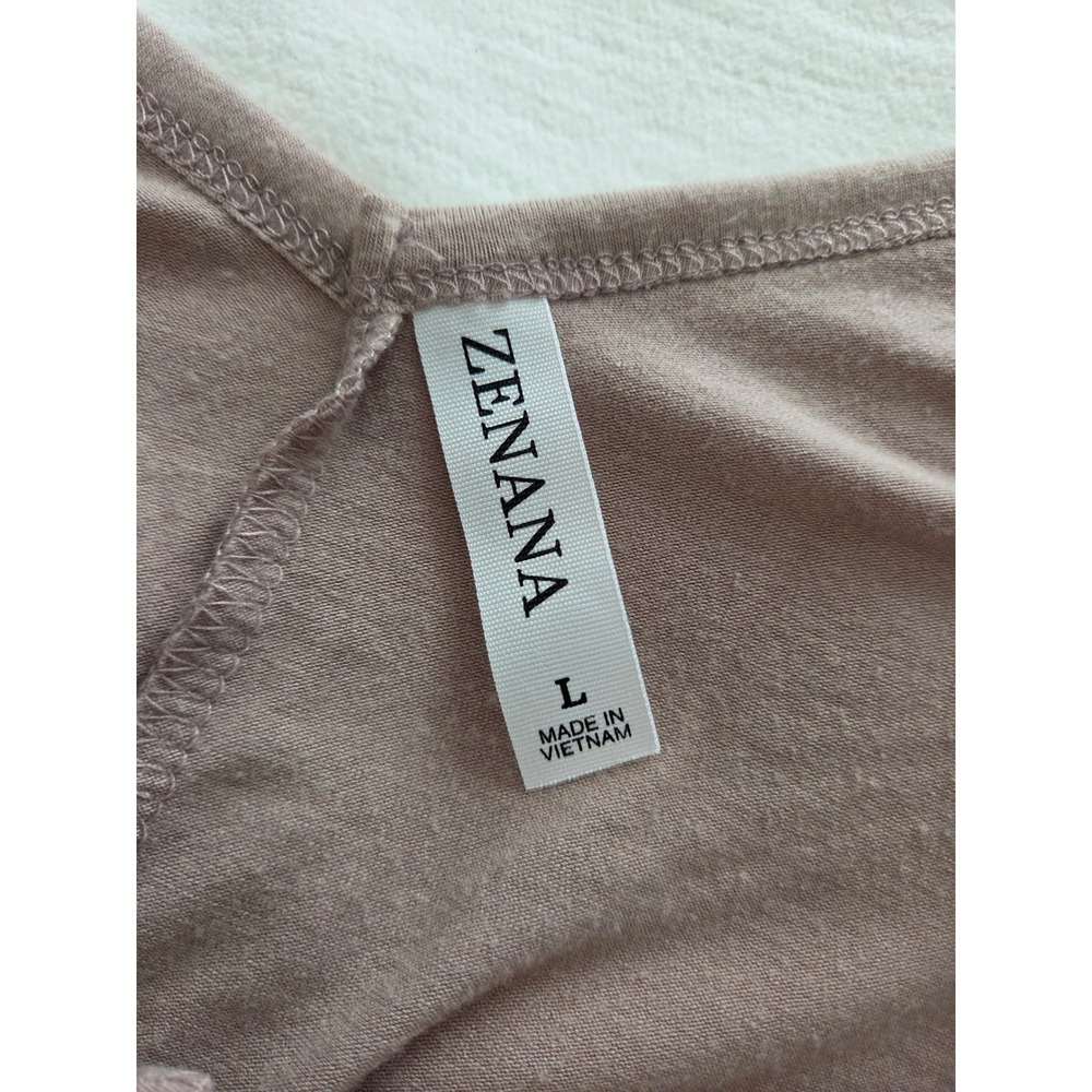 Zenana Mauve Taupe V-Neck Maxi Dress Pockets Womens L - Picture 3 of 5